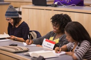 Students working in a classroom at Beloit College